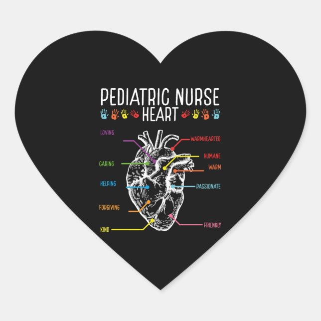 Registered Paediatrics Nurse Accessoires Peds Heart Sticker (Front)