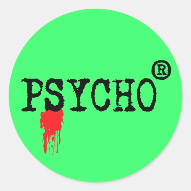 Registered Psycho Classic Round Sticker (Front)