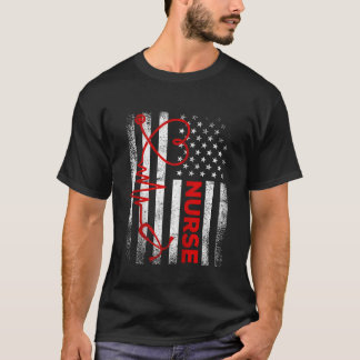 Registered RN Nurse Appreciation USA American Flag T-Shirt