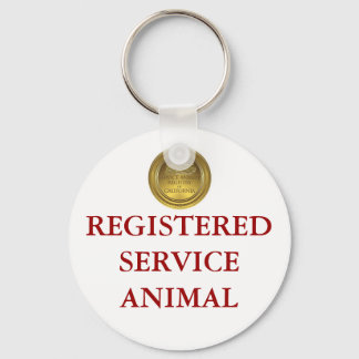 Registered Service Animal Tag Key Ring