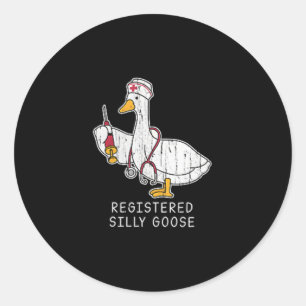 Registered Silly Goose Design In Pocket, Registere Classic Round Sticker