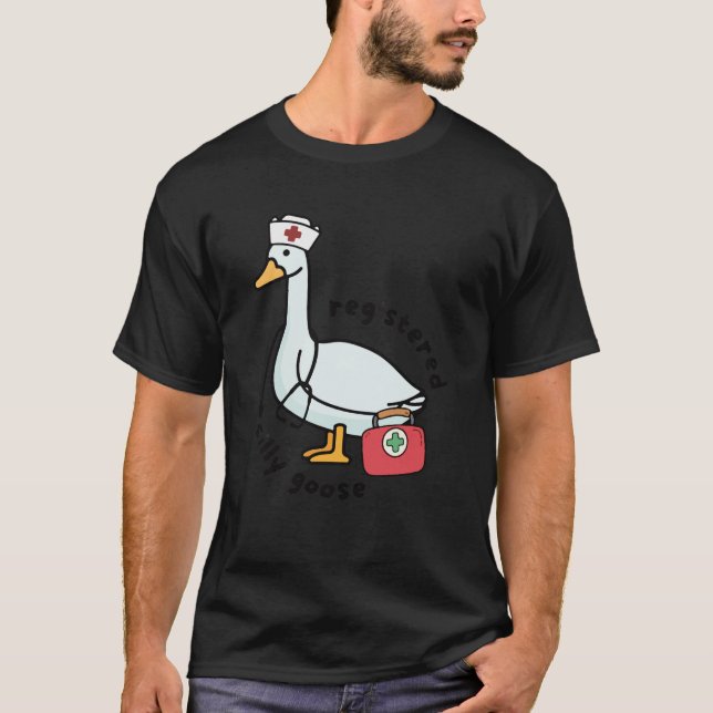 Registered Silly Goose Nurse Stethoscope Nursing F T-Shirt (Front)