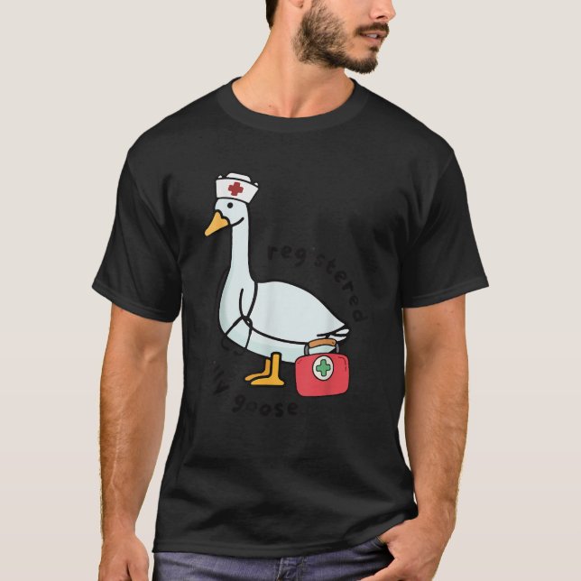 Registered Silly Goose Nurse Stethoscope Nursing F T-Shirt (Front)