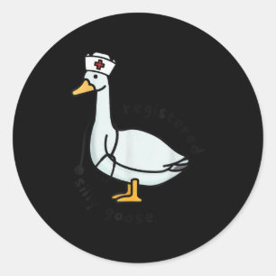 Registered Silly Goose Rn Nurse Stethoscope Nursin Classic Round Sticker