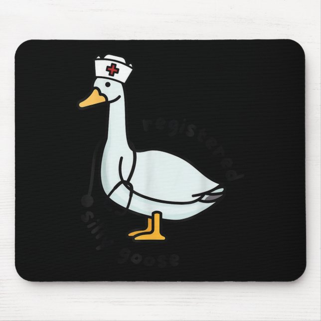 Registered Silly Goose Rn Nurse Stethoscope Nursin Mouse Mat (Front)