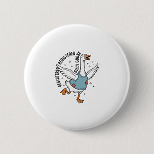 Registered Silly Goose Vintage Vector Shirt Design 6 Cm Round Badge