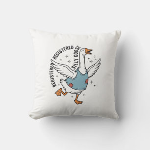 Registered Silly Goose Vintage Vector Shirt Design Cushion