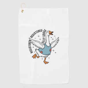 Registered Silly Goose Vintage Vector Shirt Design Golf Towel