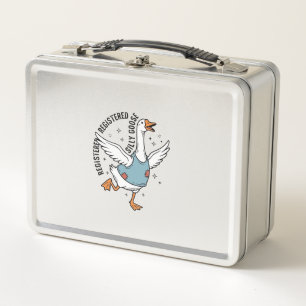 Registered Silly Goose Vintage Vector Shirt Design Metal Lunch Box
