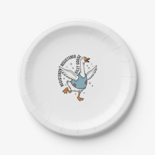 Registered Silly Goose Vintage Vector Shirt Design Paper Plate