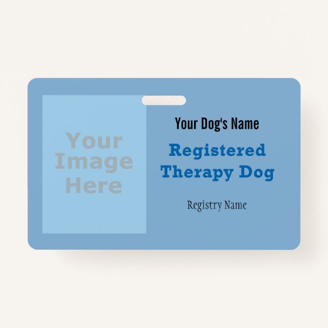 Registered Therapy Dog Badge ID Badge (Front)