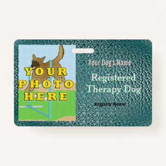 Registered Therapy Dog - Dark Green Badge ID Badge