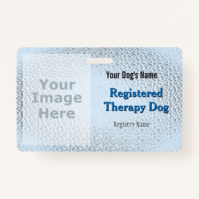 Registered Therapy Dog - Light Blue Badge ID Badge (Front)
