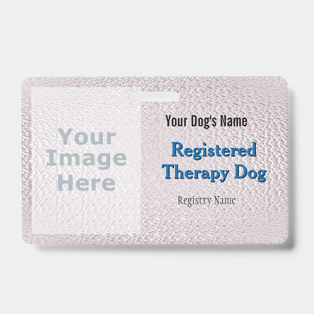 Registered Therapy Dog - Light Pink Badge ID Badge (Front)