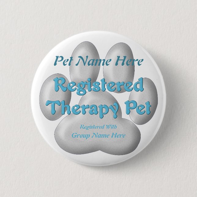 Registered Therapy Pet 6 Cm Round Badge (Front)