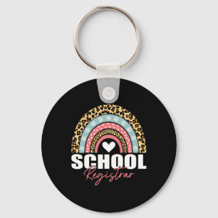 Registrar Rainbow Leopard 100th Day Of School Key Ring