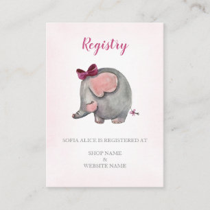 Registry card   Baby shower Girl   Enclosure card