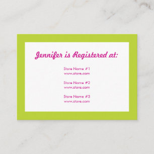 Registry Card - Green and Pink Polka Dots