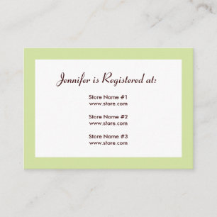 Registry Card - Green and Yellow Polka Dots