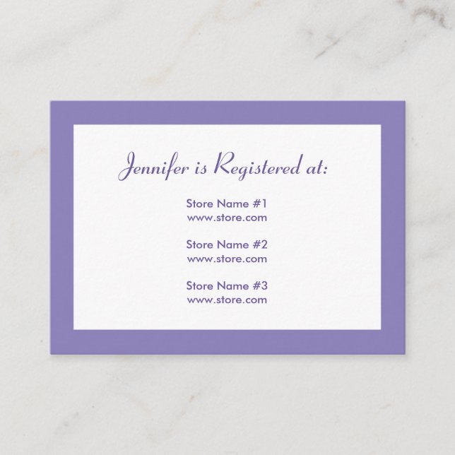Registry Card - Purple Polka Dots (Front)