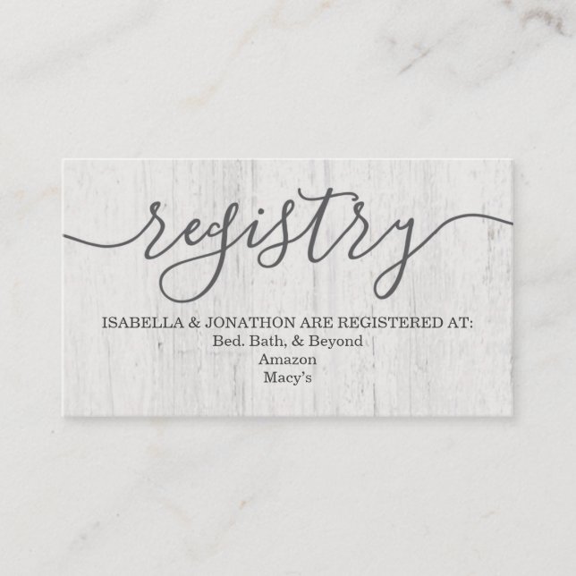 Registry Card | Rustic Romantic (Front)
