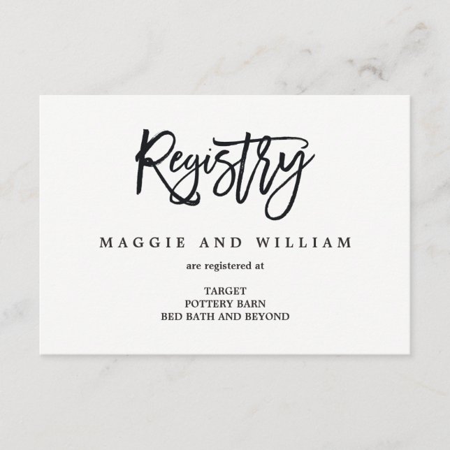 Registry Cards - Brushed Charm (Front)