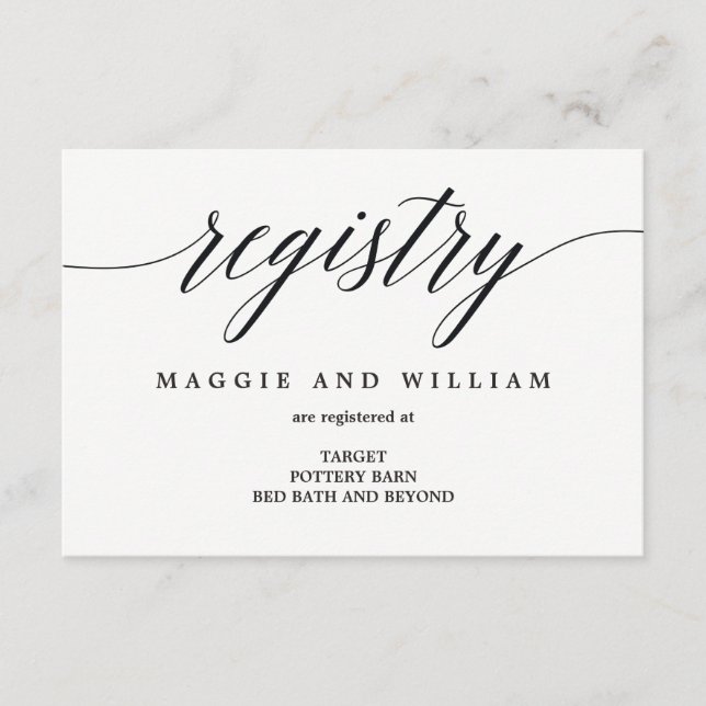 Registry Cards - Modern Script (Front)