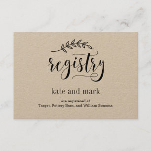 Registry Cards - Rustic Elegance - Kraft