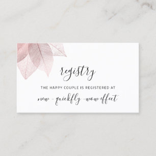 Registry Reception Enclosure Card White Rose Gold