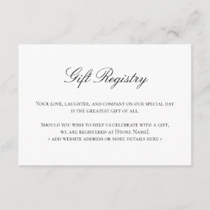Registry Wedding Enclosure Cards Elegant