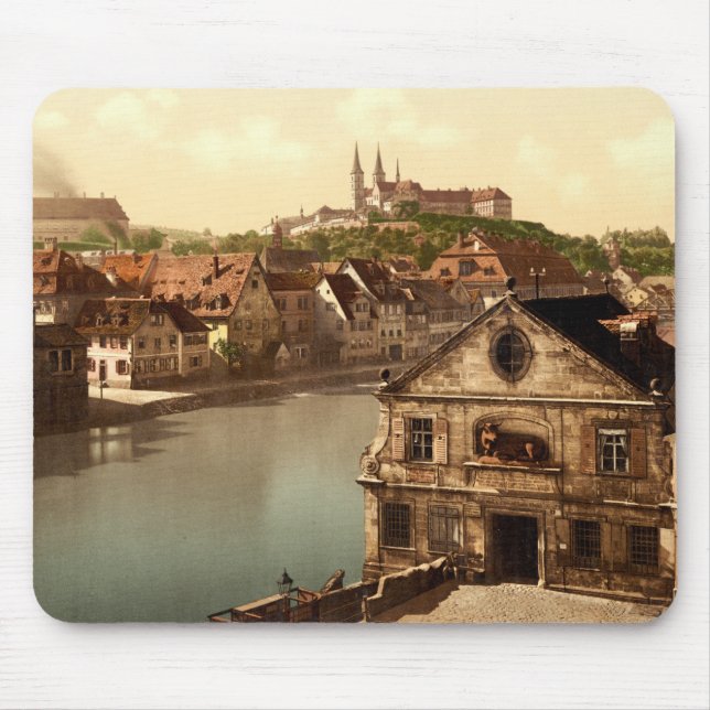 Regnitz and Michaelsberg Bamberg Bavaria Germany Mouse Mat (Front)