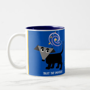 Rego Berto Mug, "Trust the Universe." Two-Tone Coffee Mug