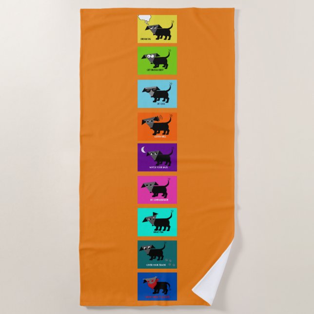 Rego Berto's 9 Tips for Living Life Beach Towel. Beach Towel (Front)