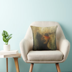 Regret Girl Abstract Art Cushion
