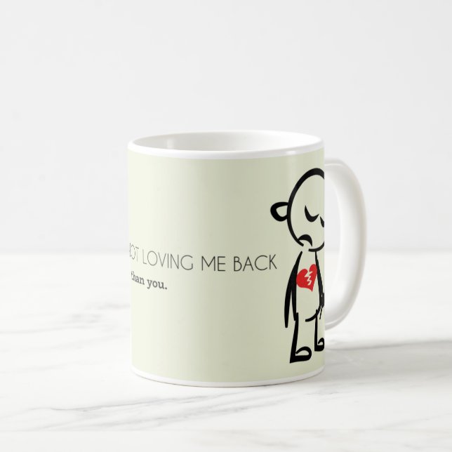 Regret & Love: Bold Relationship Quote Coffee Mug (Front Right)