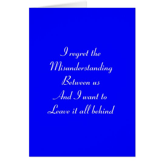 Regret-misunderstanding Card