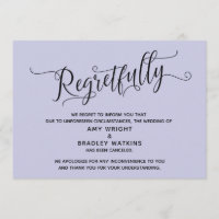 Regretfully Elegant Lavender Cancelled Wedding Car
