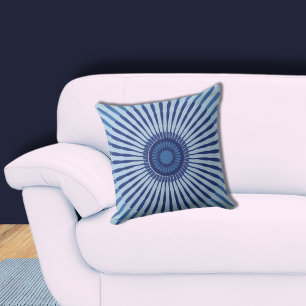Regular Centred Blue Star Flower Cushion