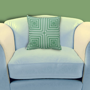 Regular Geometric Green Nested Box Pattern Cushion