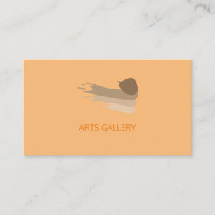 Regular Orange Art Brushstrokes Logo Business Card