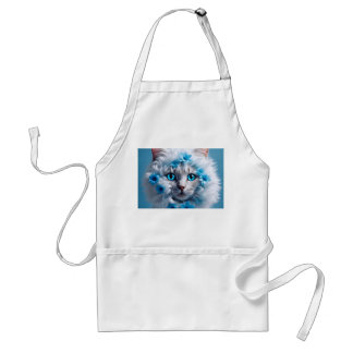 Regular  Size apron white with white cat beautiful