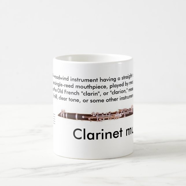 Regular sized (11 oz.) Clarinet mug (Center)