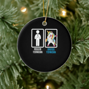 Regular Technician Vs Dialysis Technician Dabbing Ceramic Tree Decoration