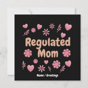 )Regulated Mum 3D Pink Floral Heart Aesthetic Invitation