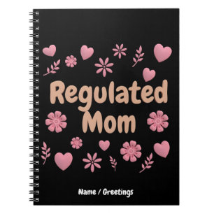 )Regulated Mum 3D Pink Floral Heart Aesthetic Notebook