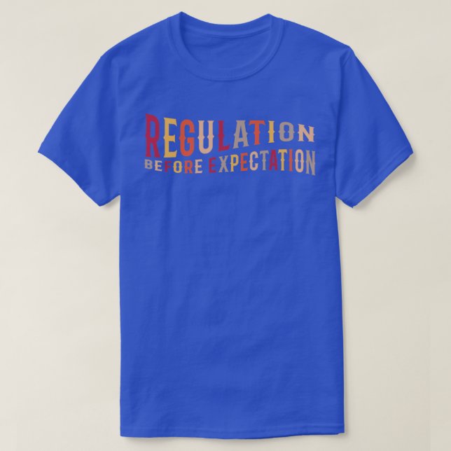 Regulation Before Expectation Autism Social Work A T-Shirt (Design Front)