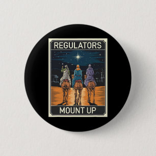 Regulator Mount Up Christmas Reindeer  6 Cm Round Badge