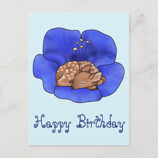 Reh in Blüte Postcard (Front)