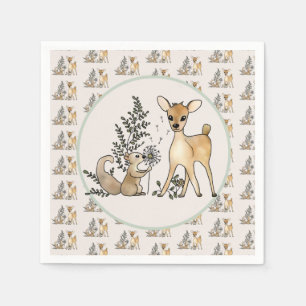 Reh und Eichhörnchen Napkin