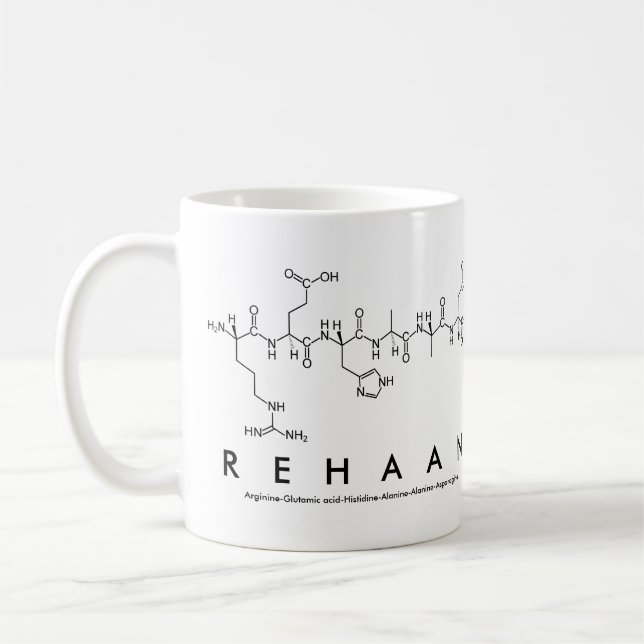 Rehaan peptide name mug (Left)